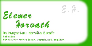 elemer horvath business card